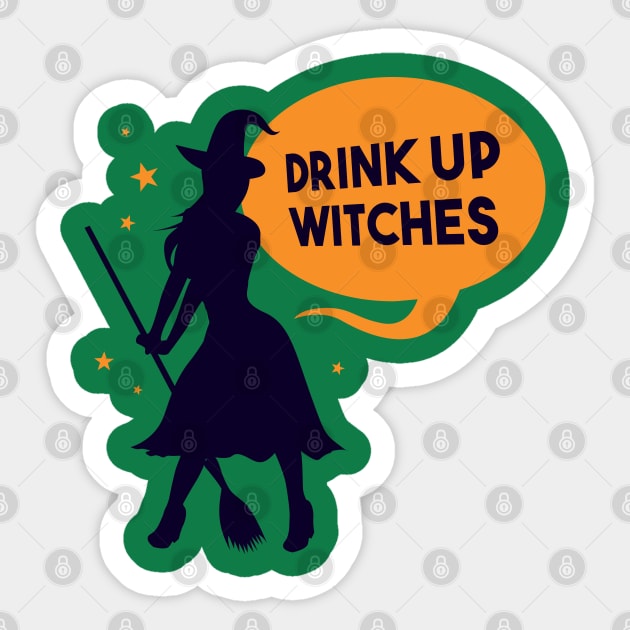 Drink up witches Sticker by madeinchorley